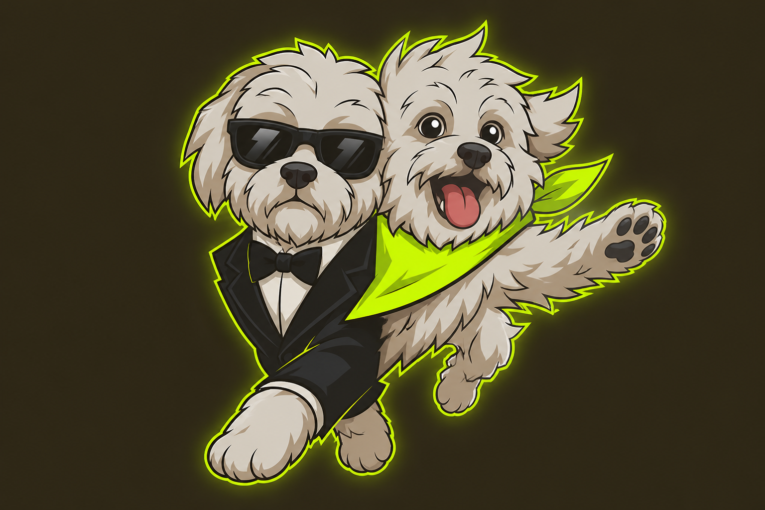 Brodie split between tuxedo cool and wild fluff
